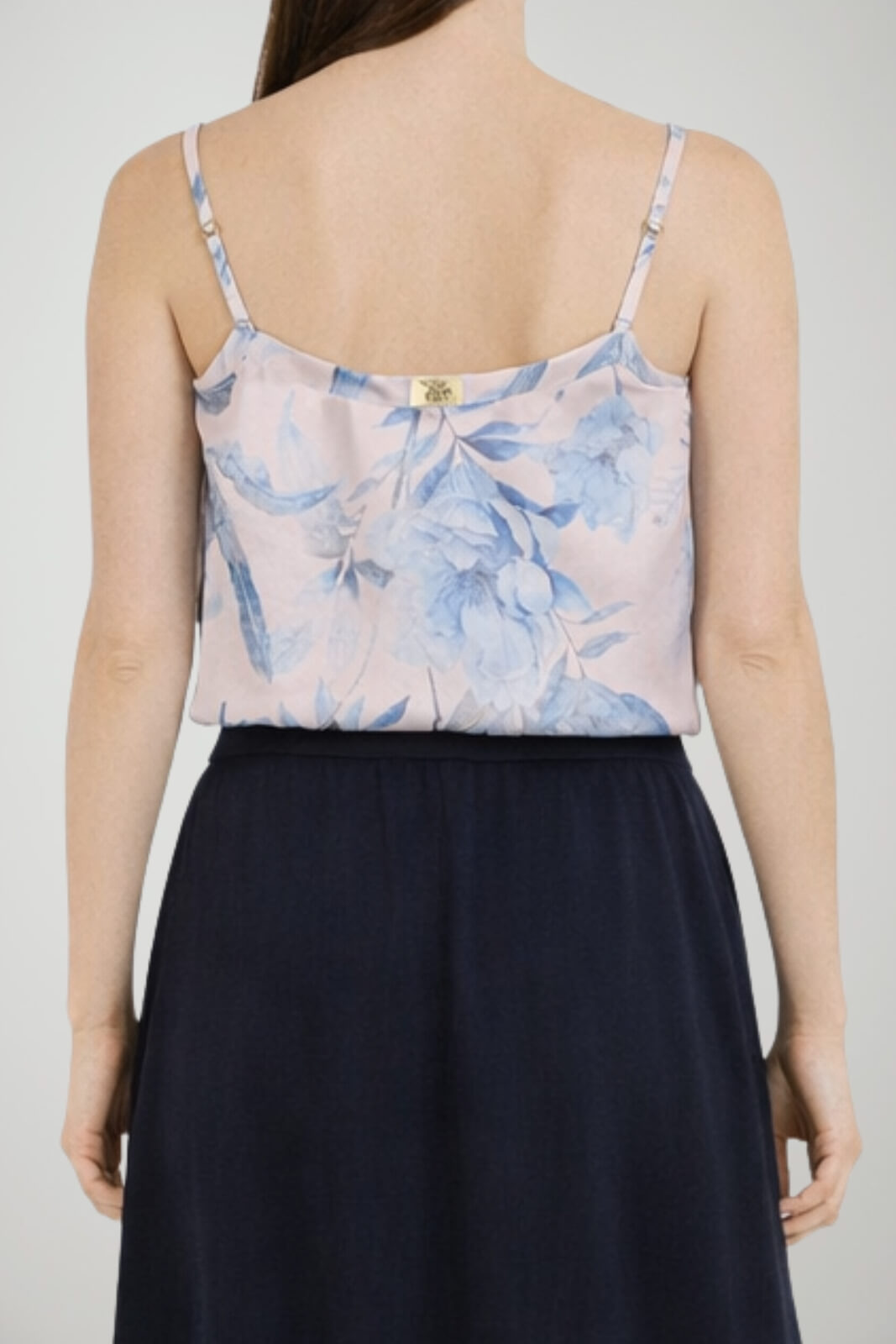 Markup top donna in raso fantasia floreale