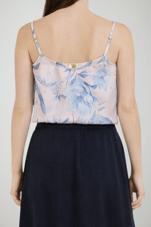 Markup top donna in raso fantasia floreale