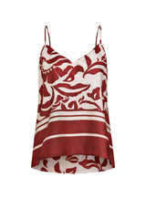 Markup top donna in raso fantasia floreale