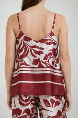 Markup top donna in raso fantasia floreale