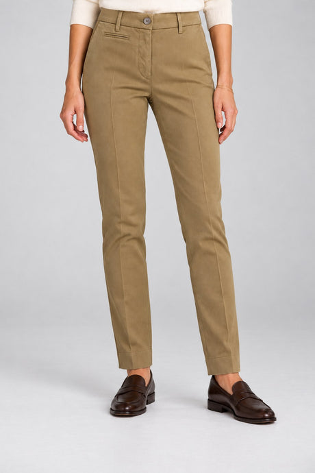 Mason's Pantaloni Donna Chino in Microlavorazione New York Slim
