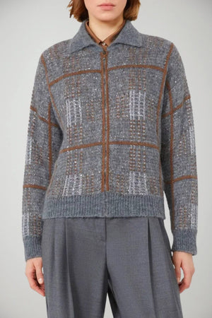 MaxMara Studio Cardigan Donna in jacquard con paillettes