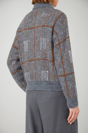 MaxMara Studio Cardigan Donna in jacquard con paillettes