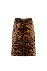 MaxMara Studio Mini Gonna in velluto stampa animalier