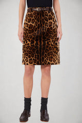 MaxMara Studio Mini Gonna in velluto stampa animalier