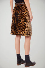 MaxMara Studio Mini Gonna in velluto stampa animalier