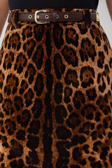MaxMara Studio Mini Gonna in velluto stampa animalier