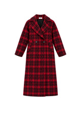 Meimeij Cappotto Donna Doppiopetto Fantasia Check in Misto Lana