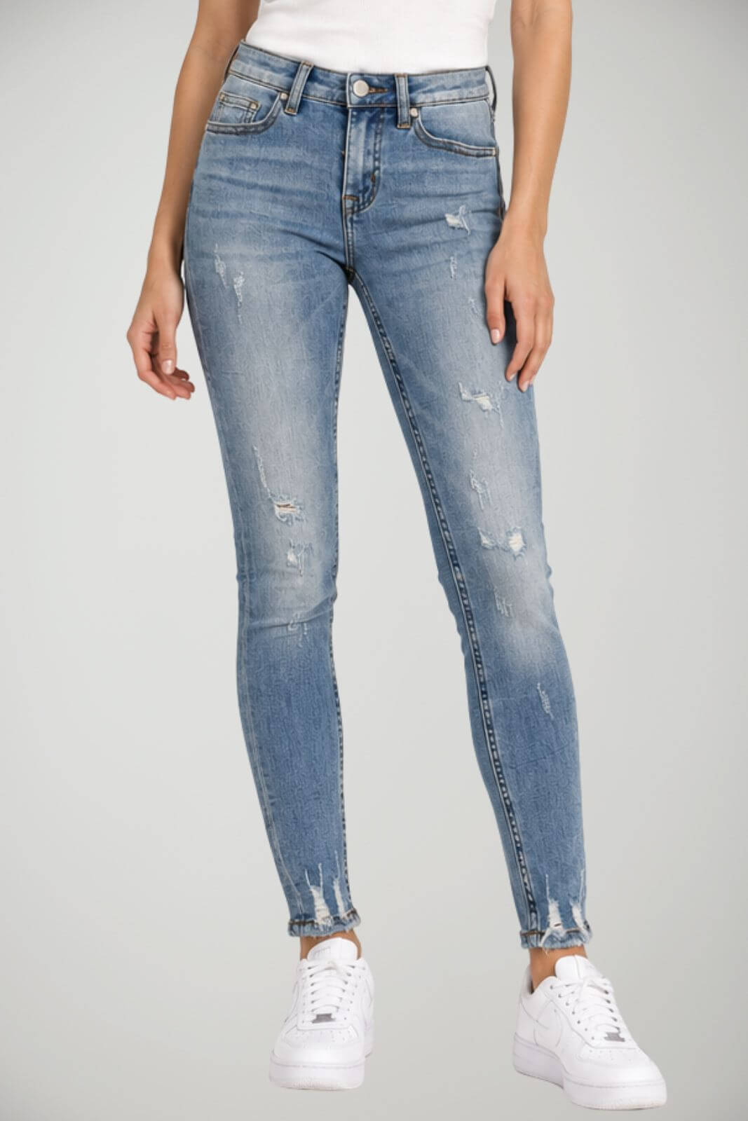 Met Jeans Donna Super Skinny con usure
