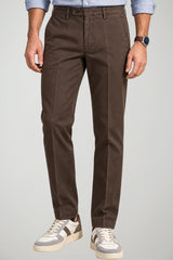 Michael Coal Pantaloni Uomo in cotone stretch / Cacao
