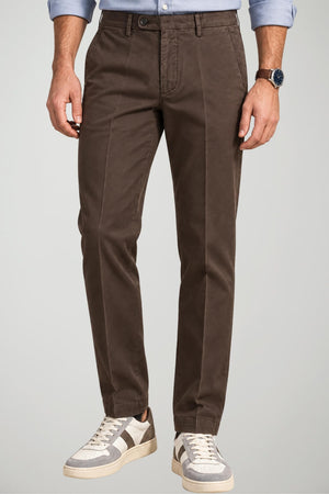 Michael Coal Pantaloni Uomo in cotone stretch / Cacao