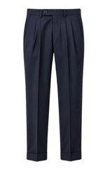 Michael Coal Pantaloni Uomo in lana stretch / Navy