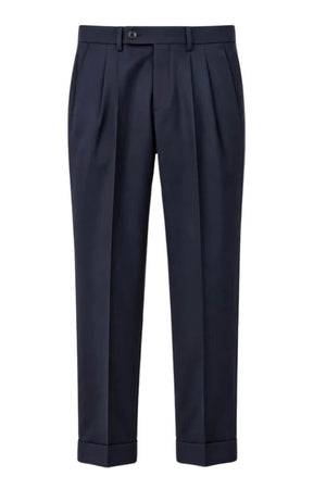 Michael Coal Pantaloni Uomo in lana stretch / Navy