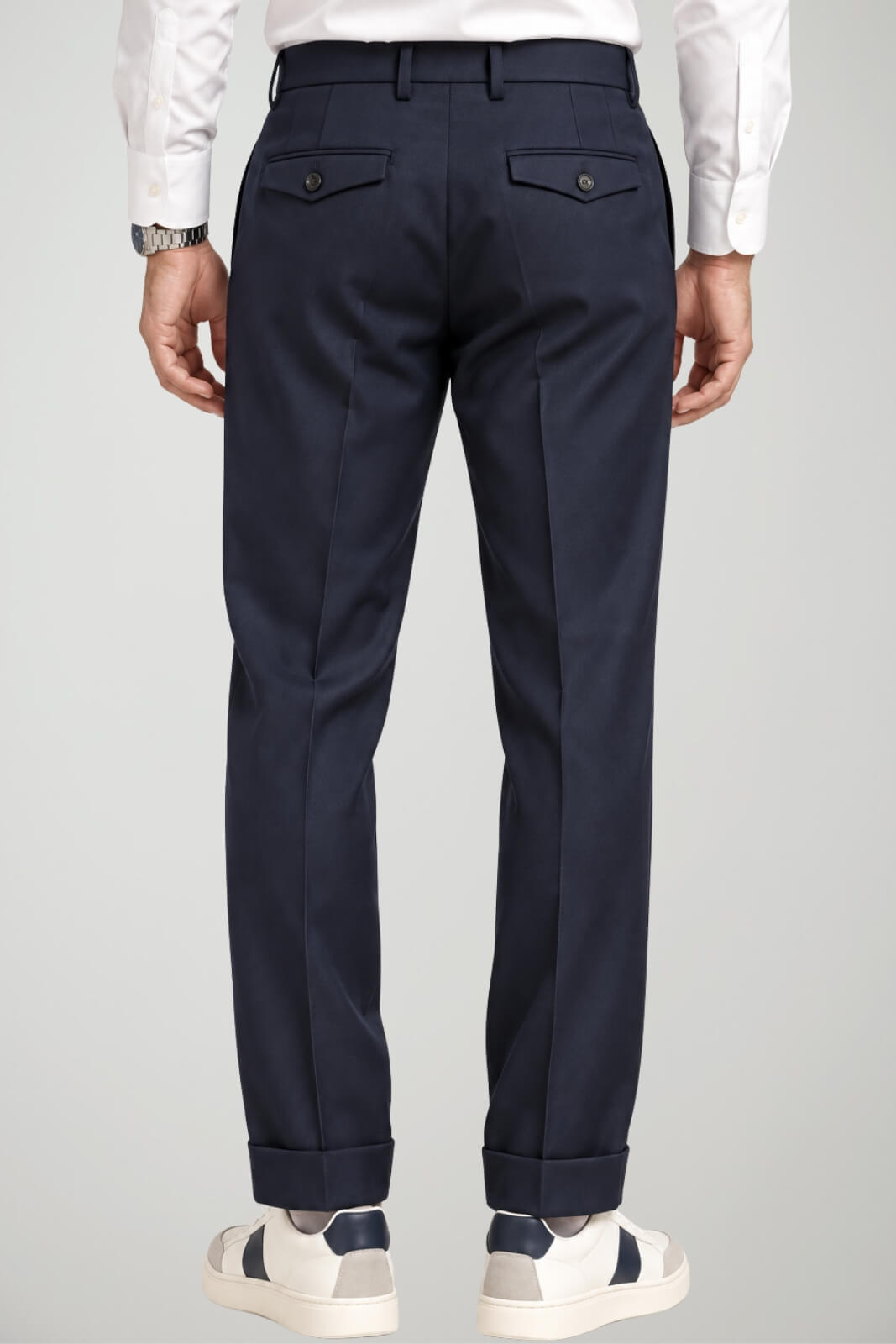Michael Coal Pantaloni Uomo in lana stretch / Navy