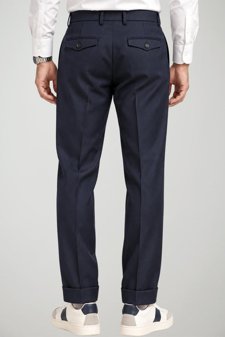 Michael Coal Pantaloni Uomo in lana stretch / Navy