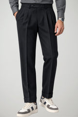 Michael Coal Pantaloni Uomo in lana stretch / Nero