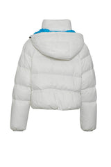 Piumino Montereggi da donna con cappuccio e maxi zip retro