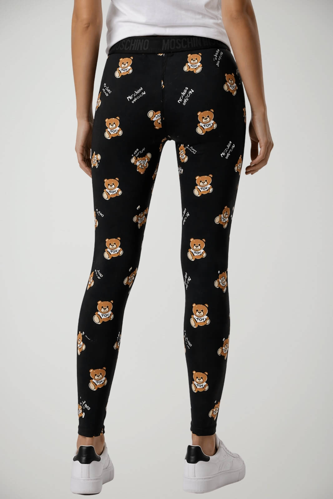 Leggings da donna Moschino con stampa teddy