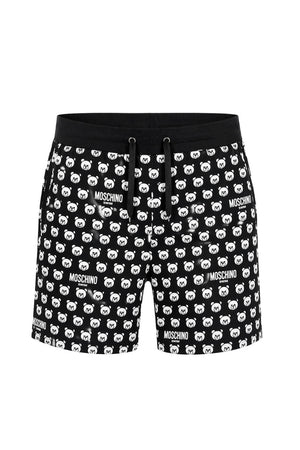 Bermuda da uomo in felpa Moschino con stampa teddy