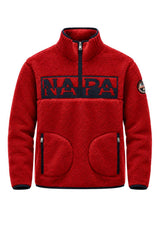 Napapijri Felpa Uomo in pile Relaxed Fit / Rosso