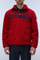 Napapijri Felpa Uomo in pile Relaxed Fit / Rosso