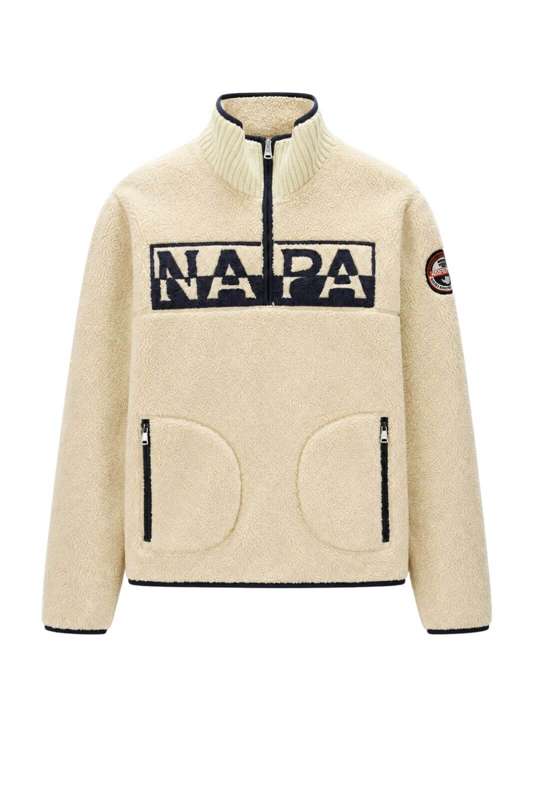 Napapijri Felpa Uomo in pile Relaxed Fit / Panna
