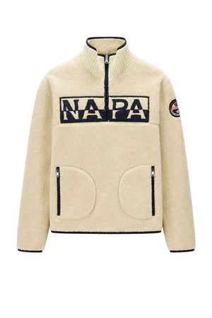 Napapijri Felpa Uomo in pile Relaxed Fit / Panna