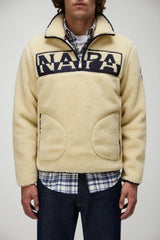 Napapijri Felpa Uomo in pile Relaxed Fit / Panna