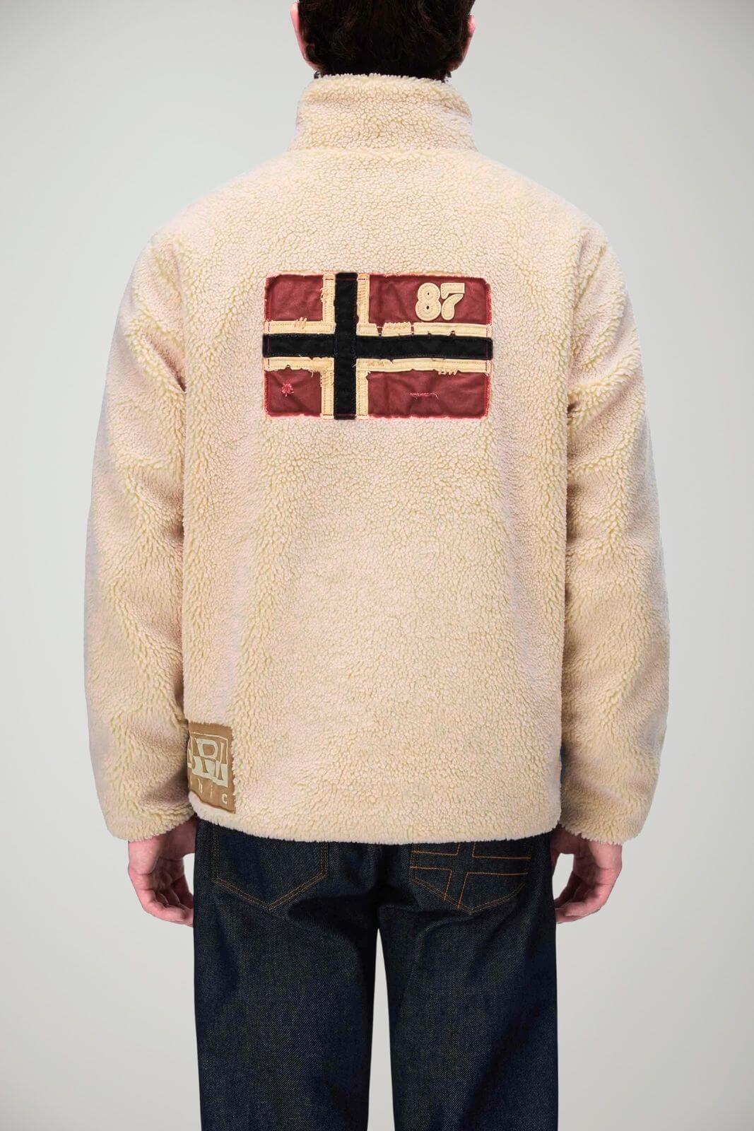 Napapijri Giacca Uomo in sherpa Relaxed Fit / Panna