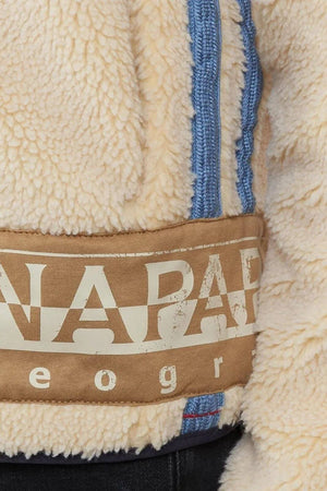 Napapijri Giacca Uomo in sherpa Relaxed Fit / Panna