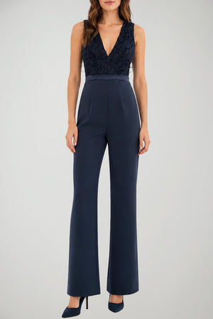 Nenette Jumpsuit Donna con Paillettes e Piume