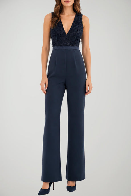 Nenette Jumpsuit Donna con Paillettes e Piume