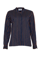 Camicia da donna Niù rigata con lurex fronte