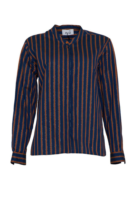 Camicia da donna Niù rigata con lurex fronte