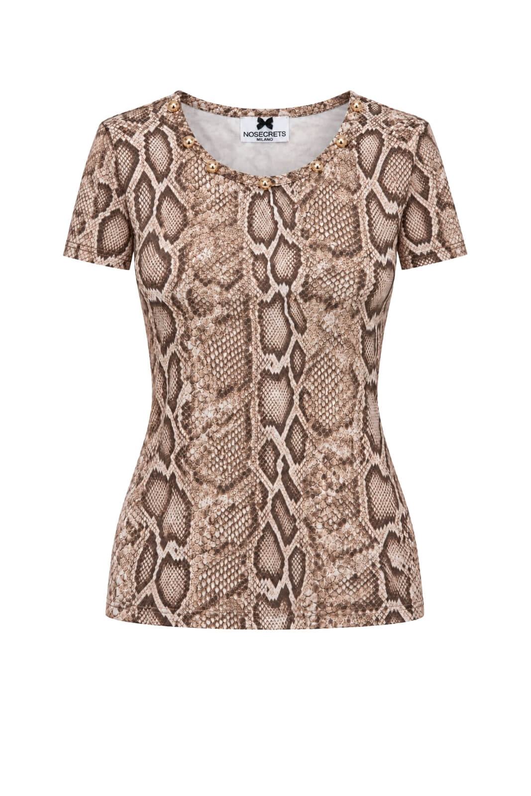 No Secrets T-shirt Donna Pitonata in Cotone Stretch