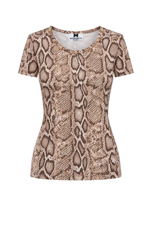 No Secrets T-shirt Donna Pitonata in Cotone Stretch