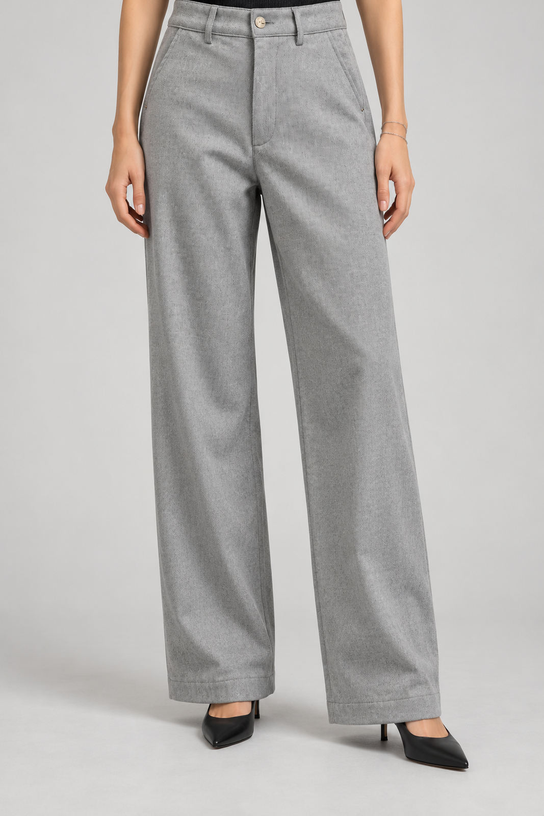 Noir n Bleu Pantaloni Donna chino in flanella