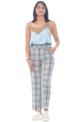 Peserico Pantalone Donna in fantasia check