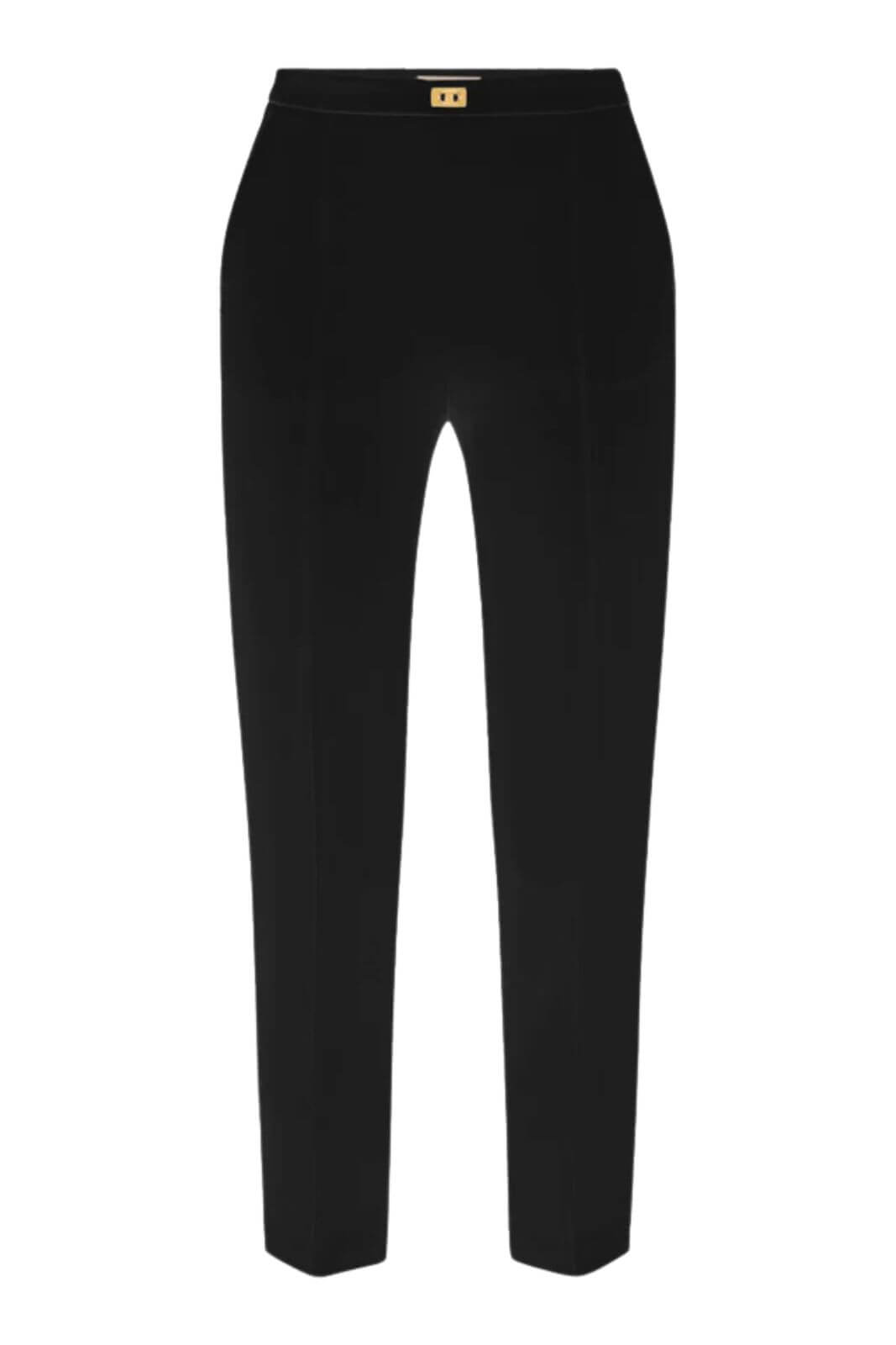Elisabetta Franchi women's crepe trousers with logo plaque
