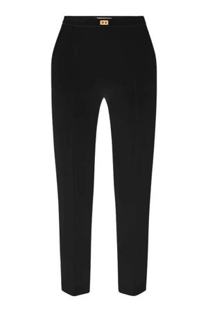 Elisabetta Franchi women's crepe trousers with logo plaque