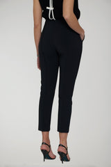 Elisabetta Franchi women's crepe trousers with logo plaque