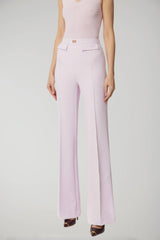 Elisabetta Franchi women's crepe trousers with logo plaque