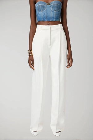 Elisabetta Franchi women's crepe trousers with satin details