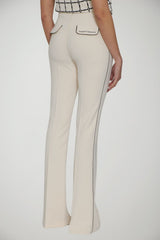 Elisabetta Franchi pantaloni donna in crepe con piping a contrasto