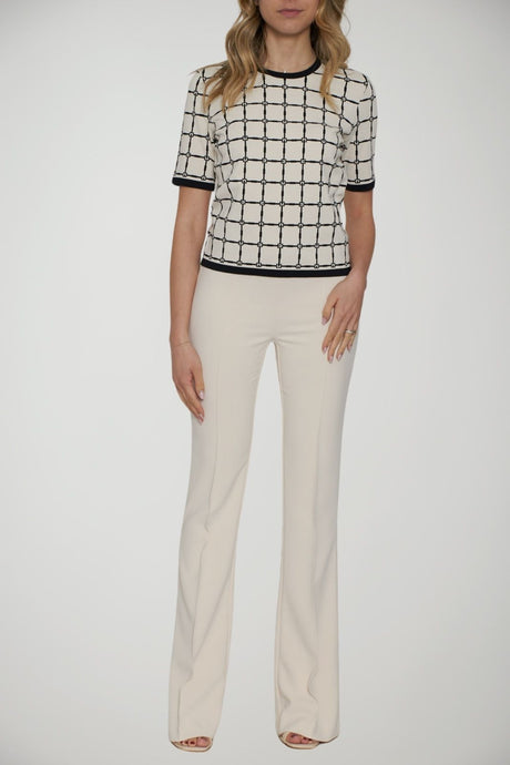 Elisabetta Franchi pantaloni donna in crepe con piping a contrasto