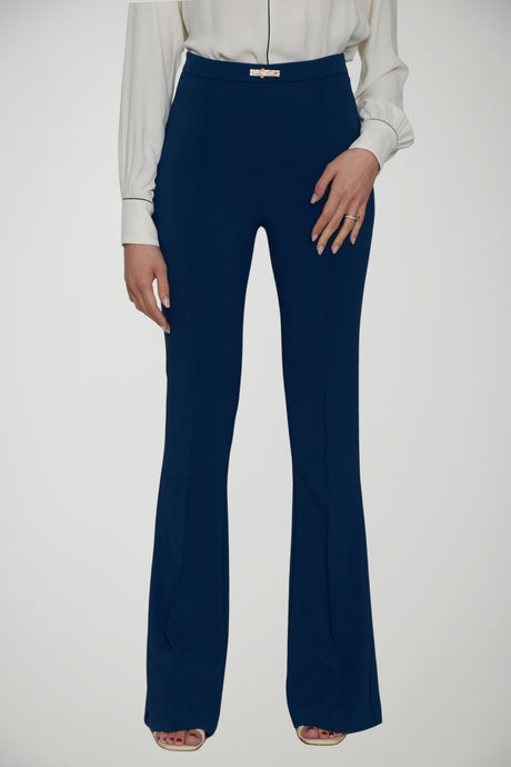 Elisabetta Franchi women's flared trousers in lightweight double crepe