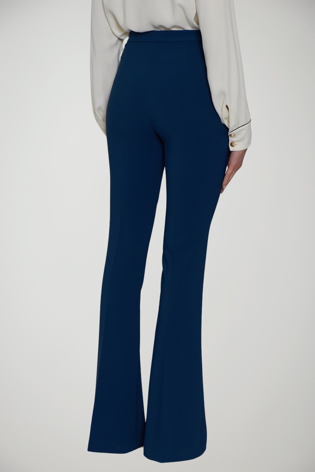 Elisabetta Franchi women's flared trousers in lightweight double crepe
