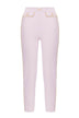 Elisabetta Franchi women's crepe trousers with piping and jewel clip