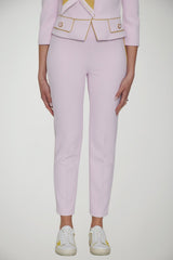 Elisabetta Franchi women's crepe trousers with piping and jewel clip