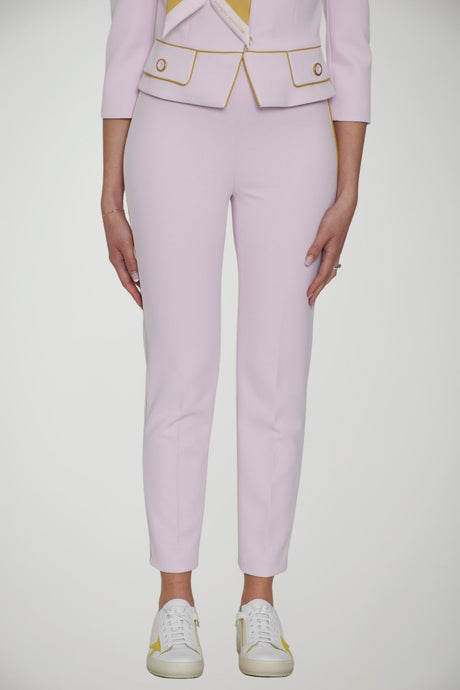 Elisabetta Franchi women's crepe trousers with piping and jewel clip